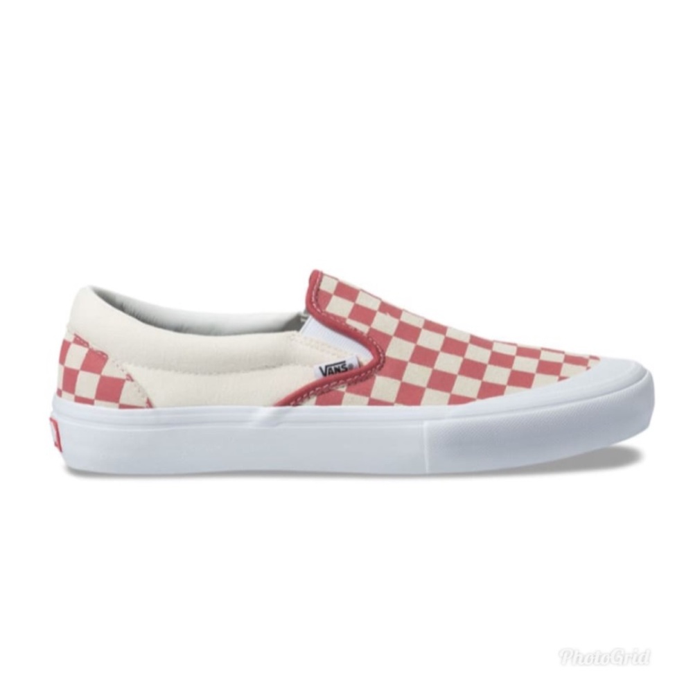 Vans Slip On Skate Shoes  Checkerboard Mineral Red - Picture 3 of 9
